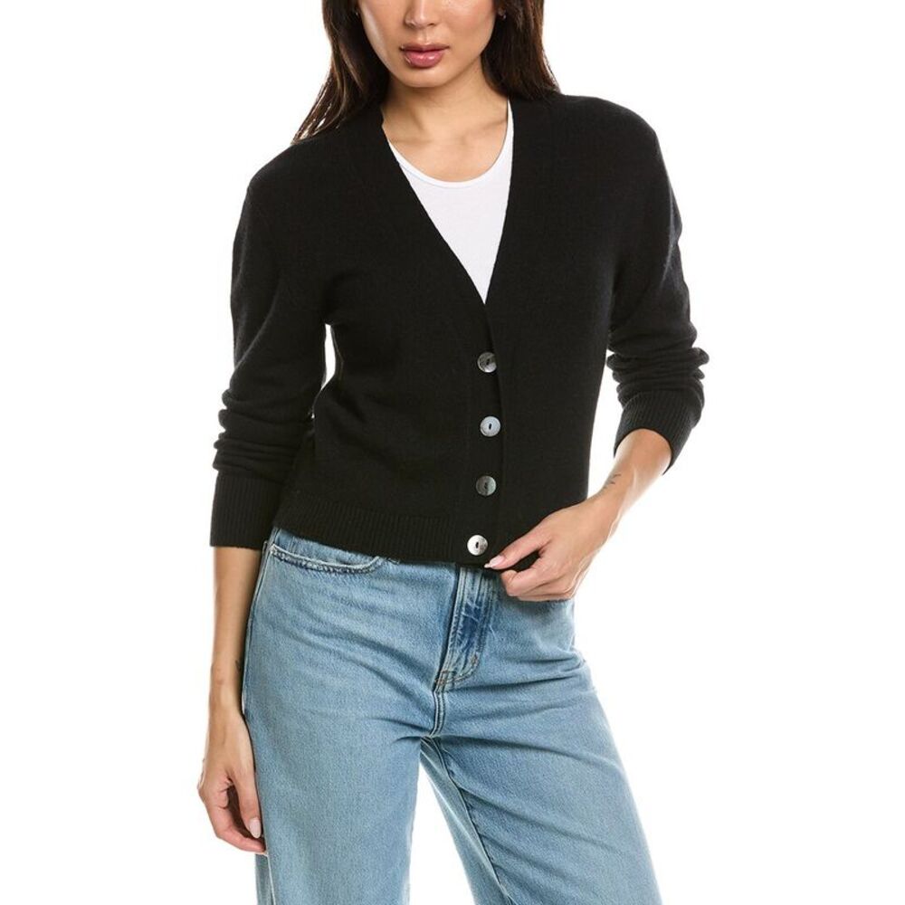 Brodie Cashmere Womens  Alani 100% Cashmere Cardigan, Black